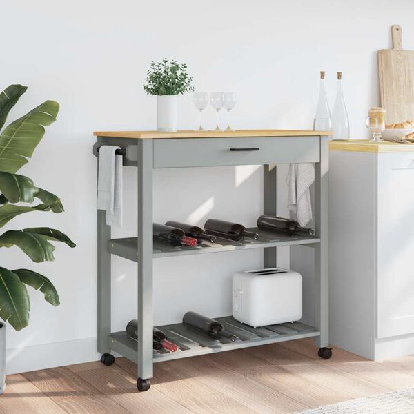 vidaXL Kitchen Trolley MONZA 84x40x88.5 cm Solid Wood Pine