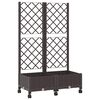 vidaXL Garden Planter with Trellis&Wheels Brown 80 x 40 x 131.5 cm PP