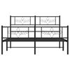 vidaXL Metal Bed Frame without Mattress with Footboard Black 140x190cm
