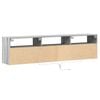 vidaXL TV Wall Cabinet with LED Grey Sonoma 180x31x45 cm