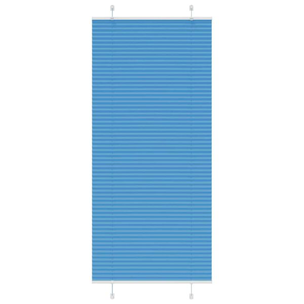 vidaXL Pleated Blind Blue 85x200 cm Fabric Width 84.4 cm Polyester