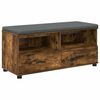 vidaXL Hall Bench with Cushion with Drawer Smoked Oak 100 x 38 x 46 cm