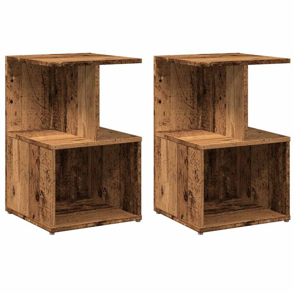 vidaXL Bedside Cabinets 2 pcs Old Wood 35x35x55 cm Engineered Wood