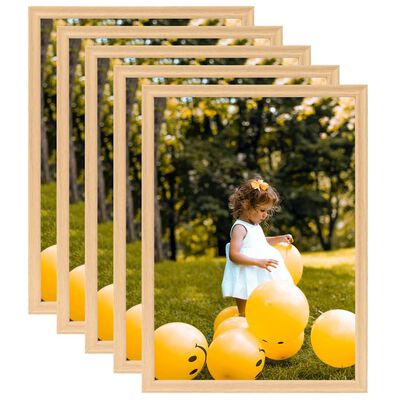 vidaXL Photo Frames Collage 5pcs for Wall or Table Light Oak 59.4x84cm
