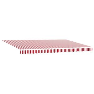 vidaXL Retractable Awning Red and White 500 x 350 cm