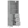 vidaXL Highboard Concrete Grey 69.5x34x180 cm Engineered Wood