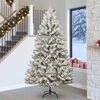 vidaXL Artificial Christmas Tree Green and White 270 cm PVC and Metal