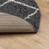 vidaXL Shaggy Rug PAMPLONA High Pile Modern Black and Cream &Oslash; 120 cm