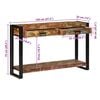 vidaXL Console Table Multicolour 120 x 33 x 75 cm Solid Reclaim Wood