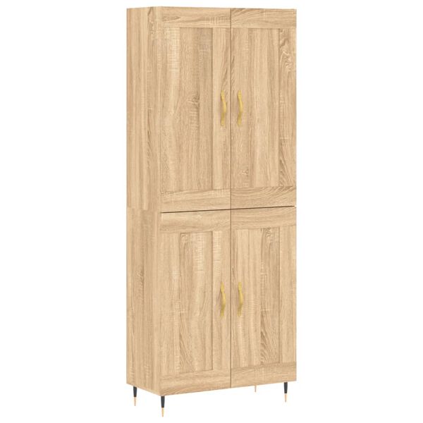vidaXL Highboard Sonoma Oak 69.5x34x180 cm Engineered Wood