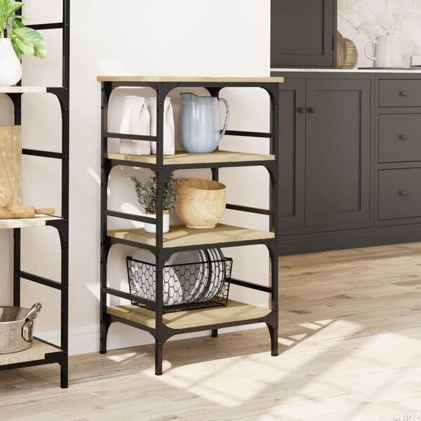 vidaXL Kitchen Trolley Sonoma Oak 45x35x89.5 cm Engineered Wood