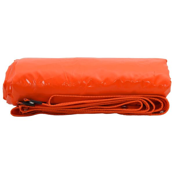 vidaXL Tarpaulin 650g / m&sup2; Orange 4 x 4 m Canvas with PVC Coating