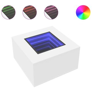 vidaXL Coffee Table with LED White 60x60x40 cm Engineered Wood