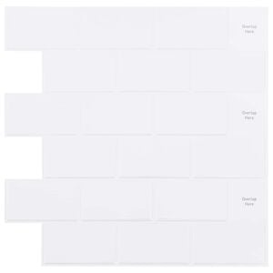vidaXL Subway Tile 50 pcs White 30 x 30 cm Polyurethane and PET