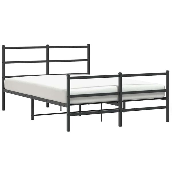 vidaXL Metal Bed Frame without Mattress with Footboard&nbsp;Black 140x200cm