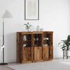 vidaXL LED Sideboard 3 pcs Old Wood 123 x 37 x 100 cm Engineered Wood