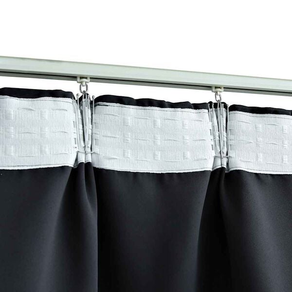 vidaXL Blackout Curtains with Hooks 2 pcs Black 140x225 cm