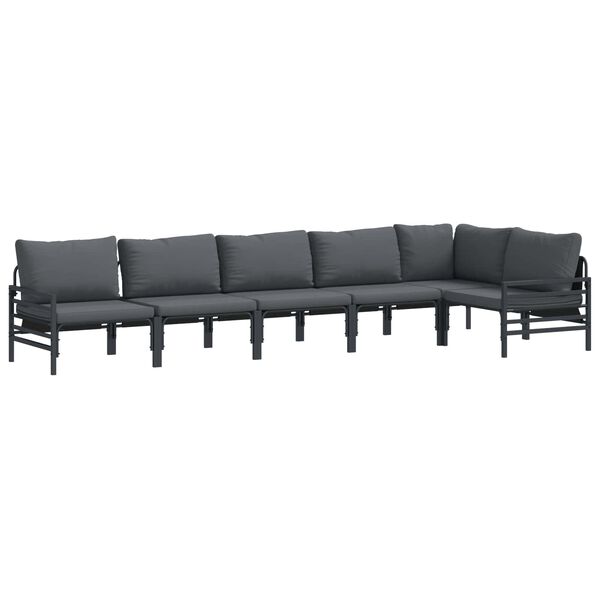 vidaXL Garden Sofa Set Anthracite Steel