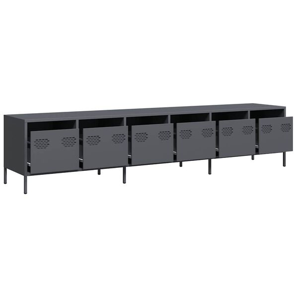 vidaXL TV Cabinet Anthracite 202x39x43.5 cm Cold-rolled Steel