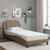 vidaXL Bed Frame without Mattress "Zadar" Cappuccino 90x200 cm Faux Leather