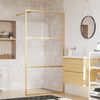 vidaXL Walk-in Shower Wall with Clear ESG Glass Gold 115x195 cm