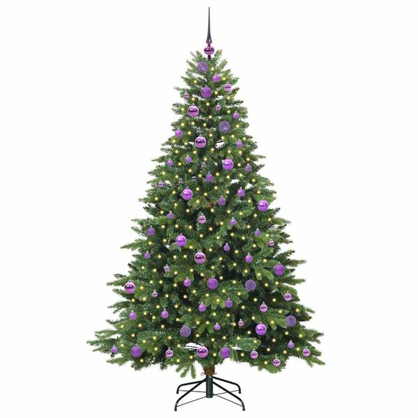 vidaXL Artificial Christmas Tree with 300 LEDs Green 180 cm PE and PVC