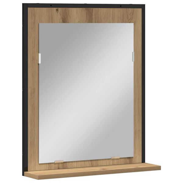 vidaXL Mirror Artisan oak 50 x 12 x 60 cm Glass and Engineered Wood