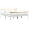 vidaXL Bed Frame without Mattress White Solid Pine Wood 160x200 cm