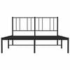 vidaXL Metal Bed Frame without Mattress with Headboard Black 160x200cm