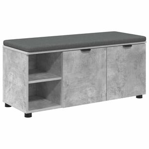 vidaXL Hall Bench with Cushion Concrete Grey 100 x 38 x 46 cm