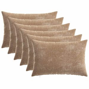 vidaXL Cushion Cover 6 pcs HEERLEN Brown 30 x 50 cm Chenille Fabric