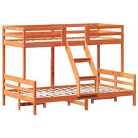 vidaXL Bunk Bed 90x200/120x200 cm Wax Brown Solid Wood Pine