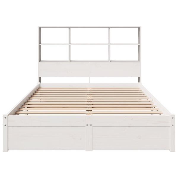 vidaXL Bookcase Bed without Mattress White 140x190cm Solid Wood Pine