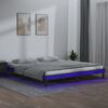 vidaXL LED Bed Frame without Mattress Grey 120x190 cm Small Double Solid Wood