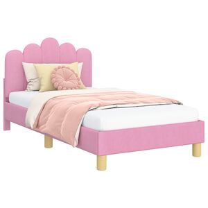 vidaXL Children's Bed Frame with Headboard Pink 80 x 160 cm Fabric
