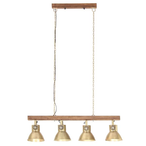 vidaXL Industrial Ceiling Lamp Brass E27 Mango Wood