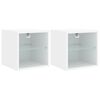 vidaXL TV Wall Cabinets with LED Lights 2 pcs White 30x28,5x30 cm