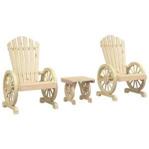vidaXL 3 Piece Garden Lounge Set Solid Wood Fir