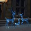 vidaXL Acrylic Reindeer Family Christmas Decoration 300 LED Blue