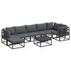 vidaXL Garden Sofa Set with Cushion Black Aluminium