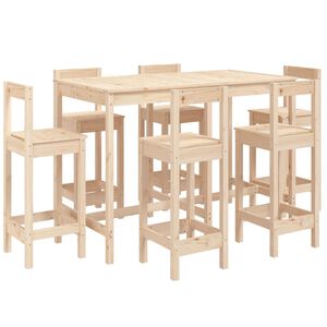 vidaXL 7 Piece Garden Bar Set Solid Wood Pine