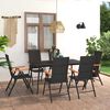 vidaXL 7 Piece Garden Dining Set Black and Brown