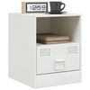 vidaXL Bedside Cabinet White 34.5x39x44 cm Steel