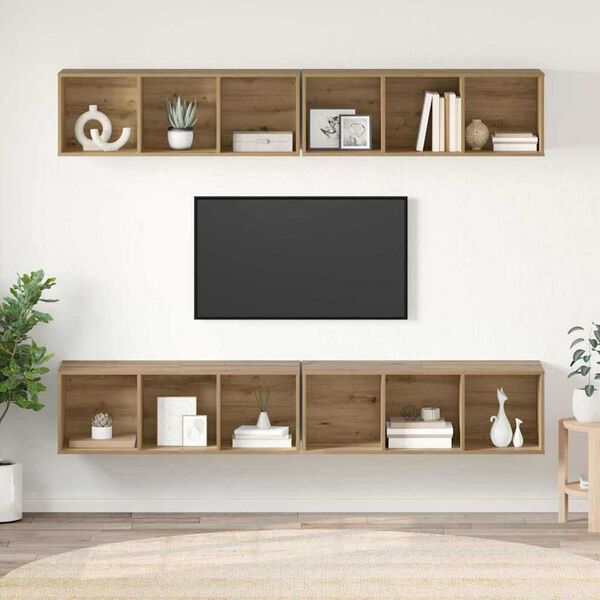 vidaXL TV Cabinet Set 4 pcs Artisan Oak 37 x 37 x 107.5 cm
