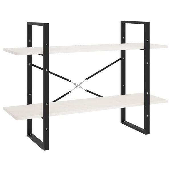 vidaXL 2-Tier Book Cabinet White 100x30x70 cm Solid Pine Wood