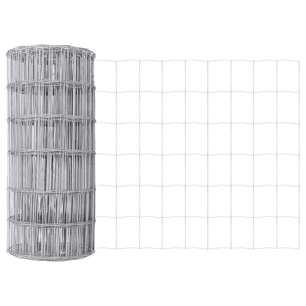 vidaXL Euro Fence Silver 0.4 x 10 m Hot dip galvanized iron
