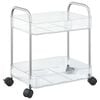 vidaXL Storage Trolley 2-Tier Transparent 37x28x43,5 cm Acrylic
