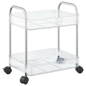 vidaXL Storage Trolley 2-Tier Transparent 37x28x43,5 cm Acrylic
