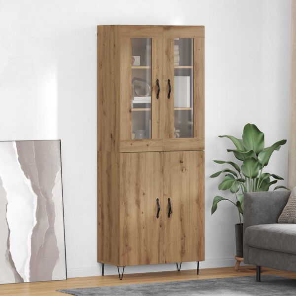 vidaXL Highboard Artisan Oak 69.5 x 34 x 180 cm Engineered Wood