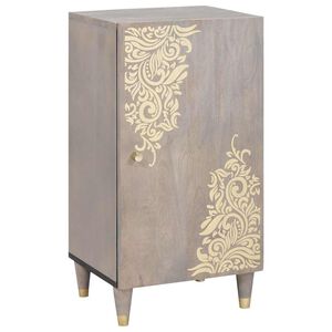 vidaXL Sideboard Grey and Gold 40 x 33 x 75 cm Solid Mango Wood